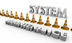 System Maintenance and Downtime with Traffic Cone